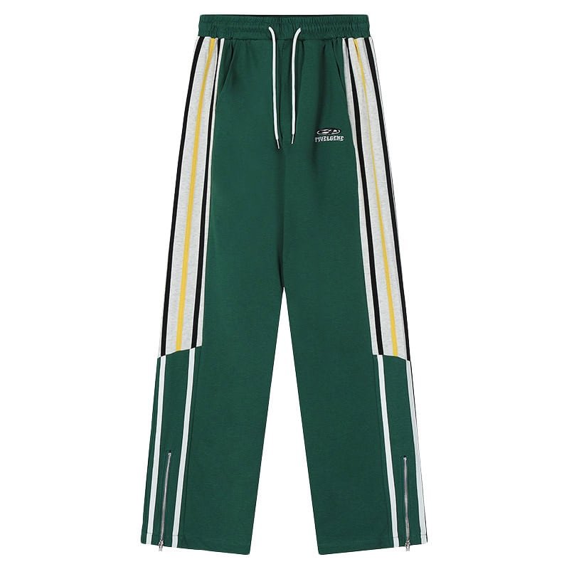 Embroidery straight-leg Cotton pants